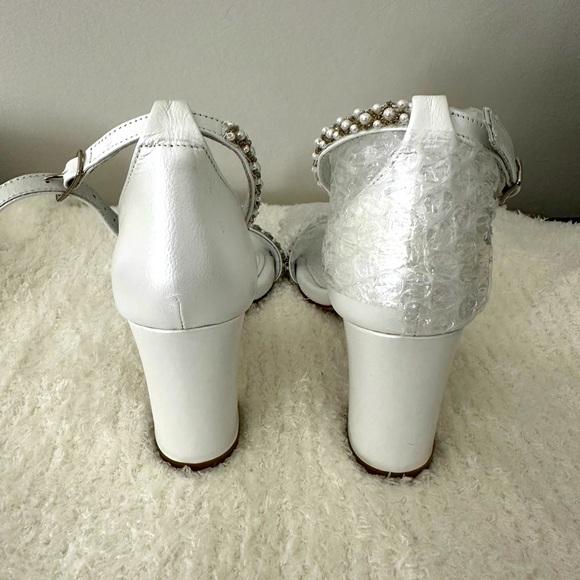 NWT White Pearl Heels - Handmade in Greece - Picture 3 of 6